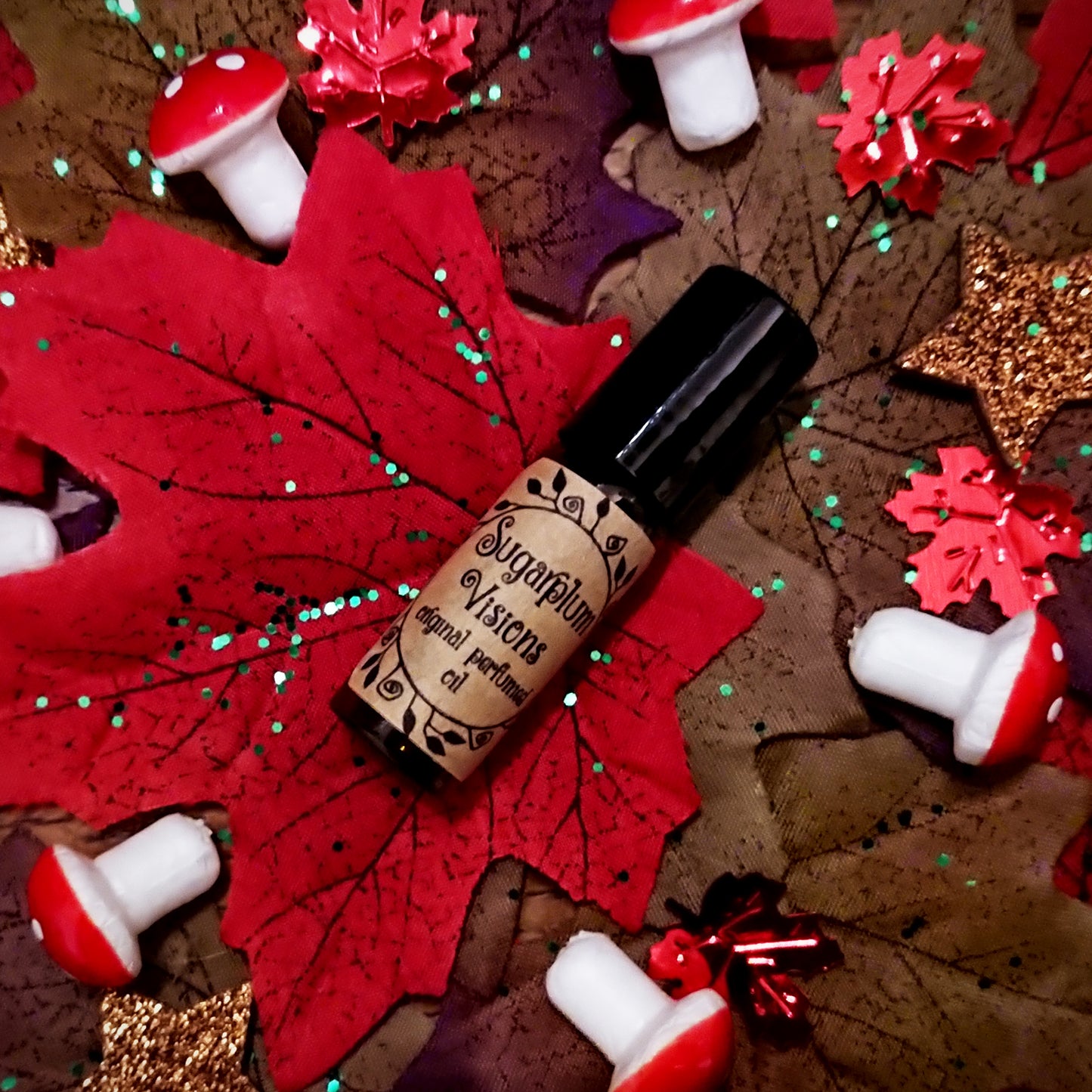 Sugarplum Visions Original Perfumed Oil - Festive Winter Fruity Roll On Fragrance - Sugarplum Raspberry Bergamot Black Cherry Star Anise & Almond Gourmand Vegan Oil Blend