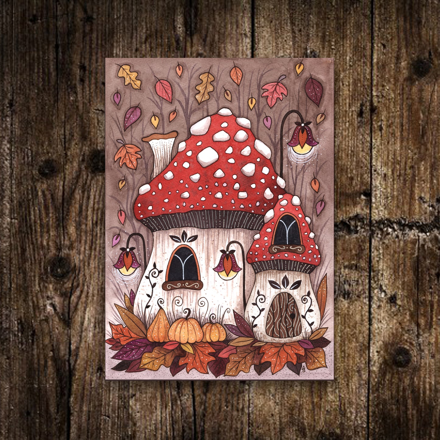 Set Of 6 Mini Flora & Fauna Prints - A6 Botanical Nature Moth Bugs Toadstool Illustration Decor - Mini Gallery Wall Set Cottagecore Decor