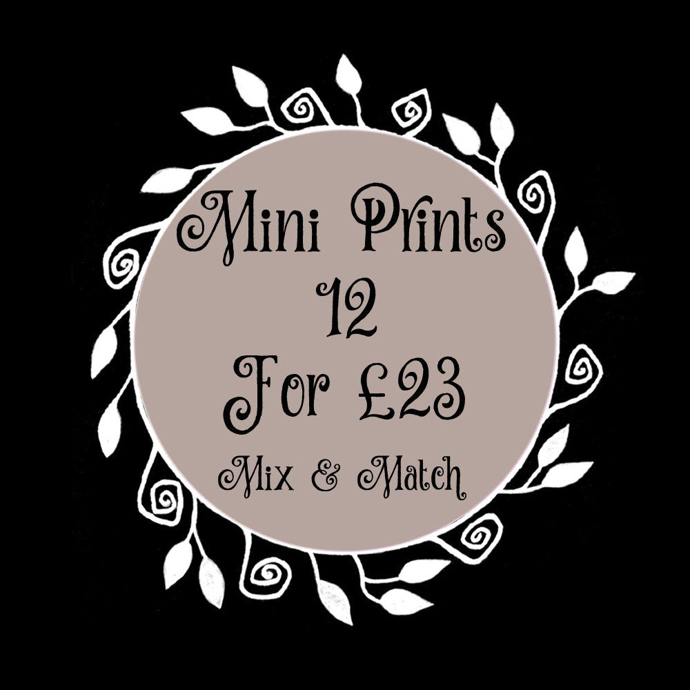 Mini Will-o'-the-Wisp Print - Small A6 Spooky Graveyard Ghost Illustration - Gothic Memento Mori Halloween Postcard Art