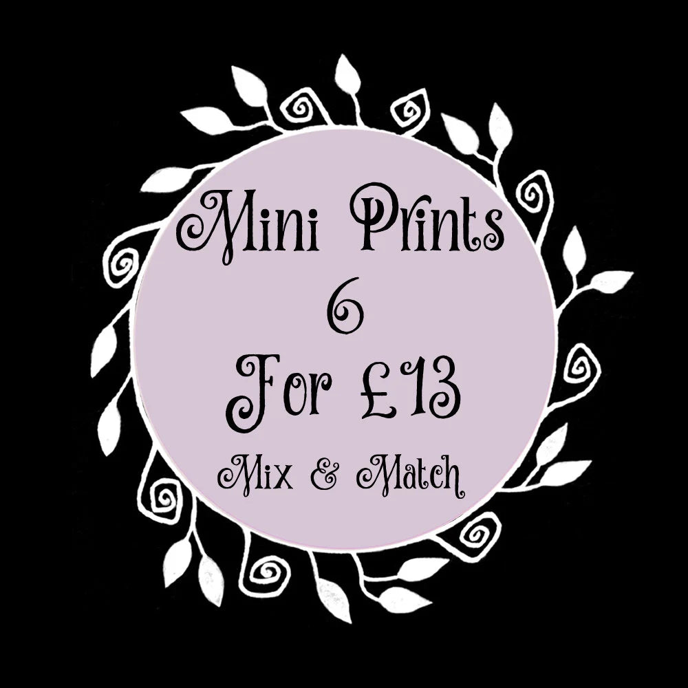 Mini A6 Zombie Date Print - Small 'Til Un-Death Do Us Part' Illustration - Mini Gothic Horror Postcard - Spooky Valentine Halloween Decor