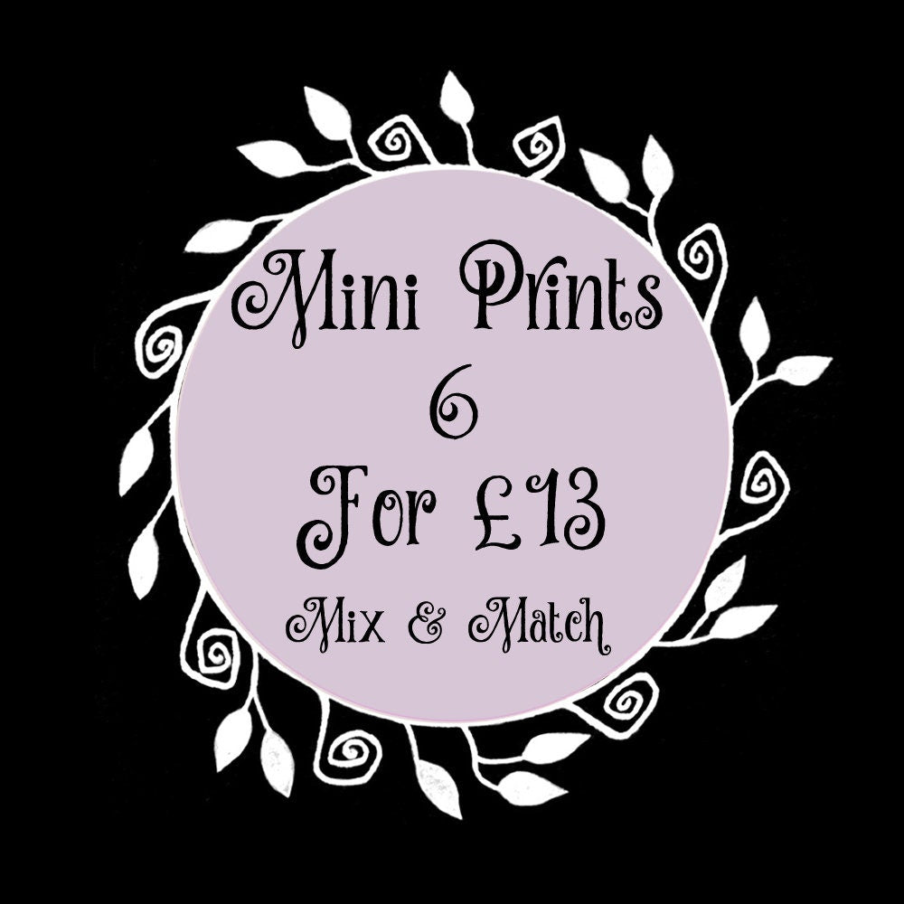 Mini Will-o'-the-Wisp Print - Small A6 Spooky Graveyard Ghost Illustration - Gothic Memento Mori Halloween Postcard Art