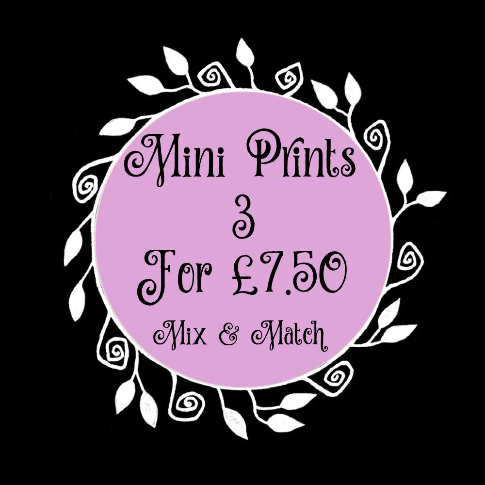 Mini A6 Zombie Date Print - Small 'Til Un-Death Do Us Part' Illustration - Mini Gothic Horror Postcard - Spooky Valentine Halloween Decor