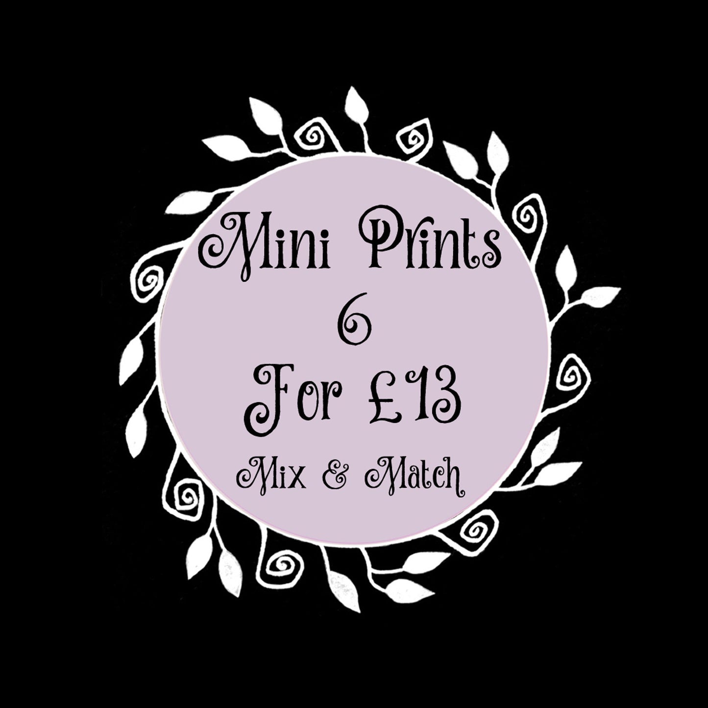 Mini A6 Print Offer - Any 6 Small Illustration Prints For 13 Pounds - Mix And Match From All Designs