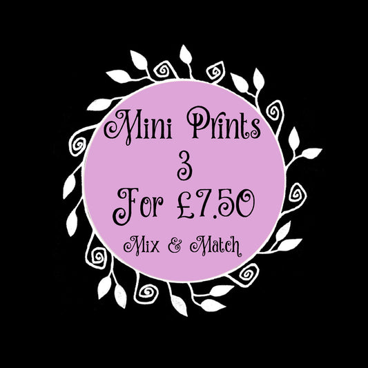 Mini A6 Print Offer - Any 3 Small Illustration Prints For 7 Pounds 50 - Mix And Match From All Designs