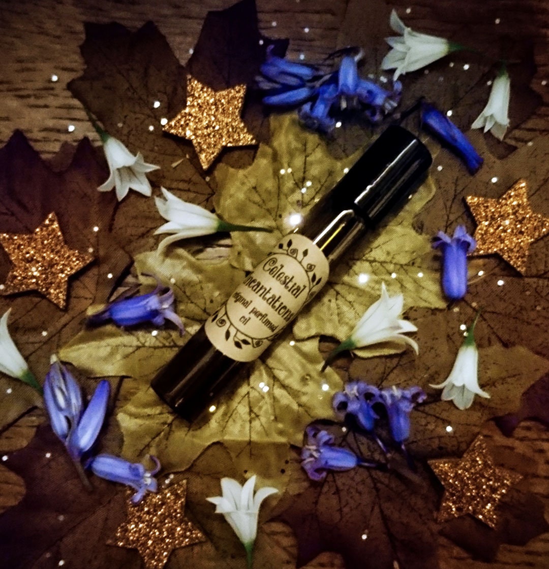 Celestial Incantations Original Perfumed Oil - Spring Summer Collection Roll On Fragrance - Herbal Lavender Clary Sage Cedar Vegan Oil Blend