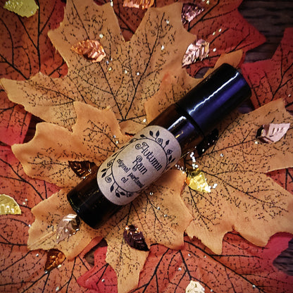 Autumn Rain Original Perfumed Oil - Spiced Apple, Petrichor & Autumn Leaves Roll On Fragrance - Fresh & Spicy Vegan Oil Blend