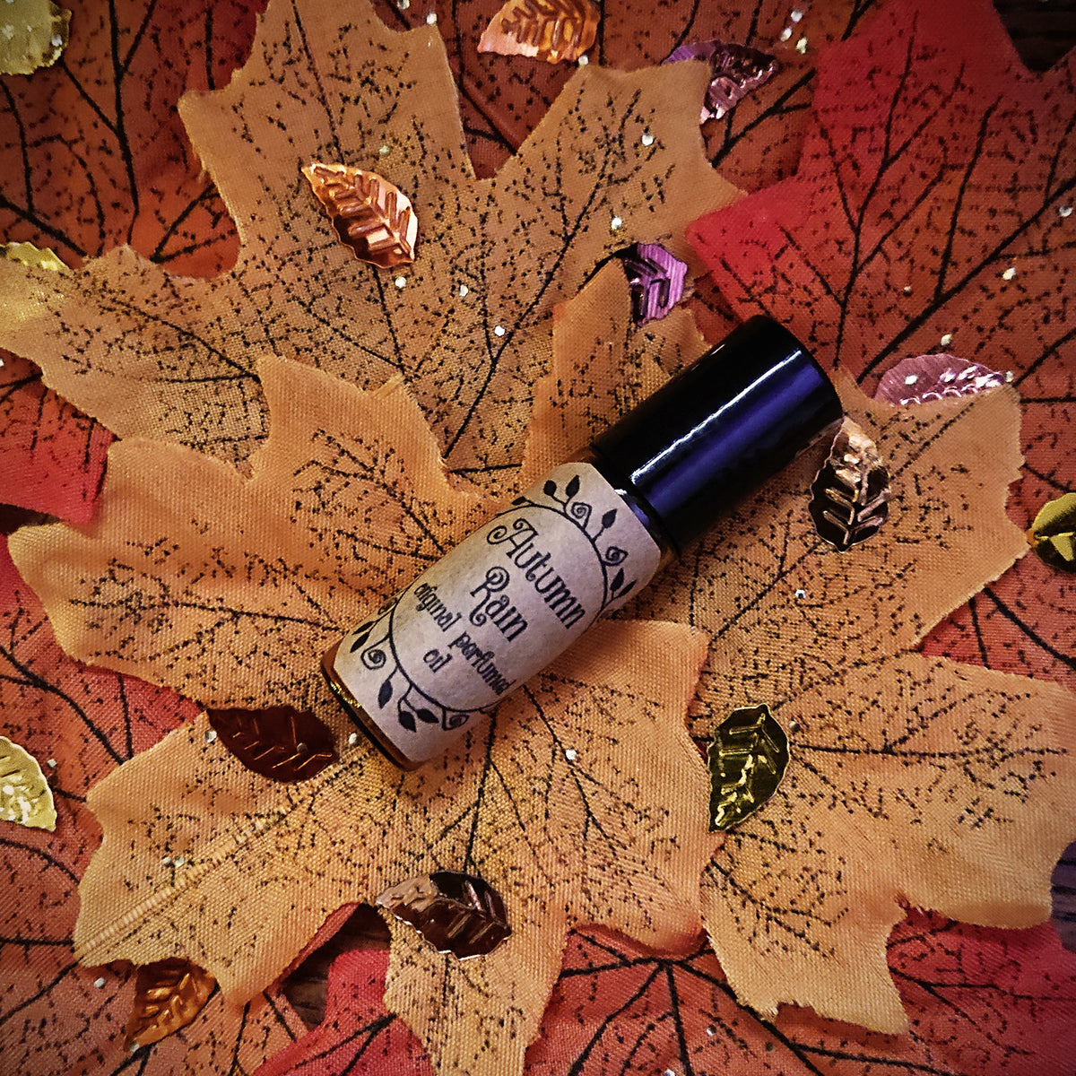 Autumn Rain Original Perfumed Oil - Spiced Apple, Petrichor & Autumn Leaves Roll On Fragrance - Fresh & Spicy Vegan Oil Blend