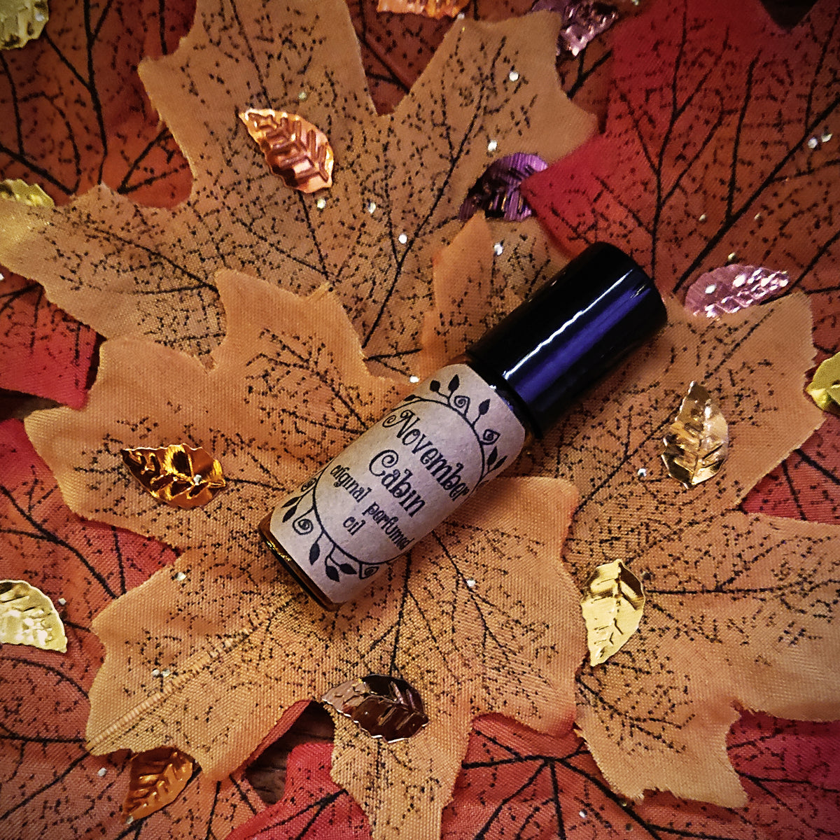 November Cabin Original Perfumed Oil - Cherry Pie, Black Coffee & Mysterious Woods Roll On Fragrance - Aromatic, Smoky & Gourmand Vegan Oil Blend