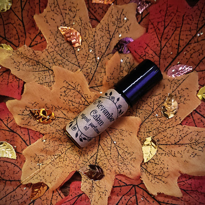 November Cabin Original Perfumed Oil - Cherry Pie, Black Coffee & Mysterious Woods Roll On Fragrance - Aromatic, Smoky & Gourmand Vegan Oil Blend