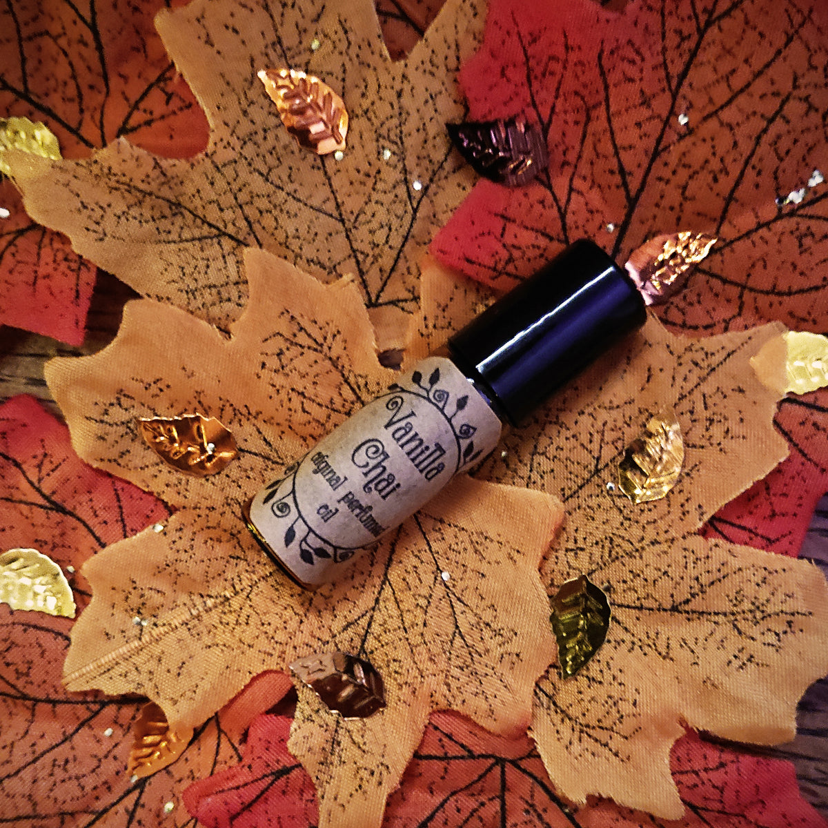 Vanilla Chai Pure Blend Perfumed Oil - Cosy Chai Spices, White Tea & Vanilla Pod Roll On Fragrance - Spicy & Gourmand Vegan Oil Blend