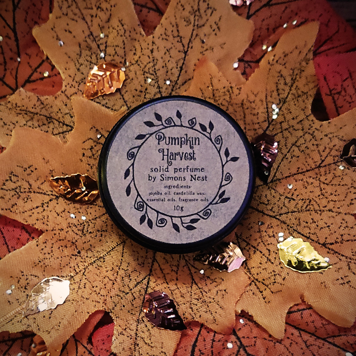 Pumpkin Harvest Solid Perfume - Baked Pumpkin, Nutmeg & Vanilla Solid Fragrance Tin - Lactonic, Spicy & Gourmand Vegan Perfume Blend