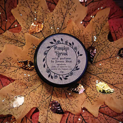 Pumpkin Harvest Solid Perfume - Baked Pumpkin, Nutmeg & Vanilla Solid Fragrance Tin - Lactonic, Spicy & Gourmand Vegan Perfume Blend