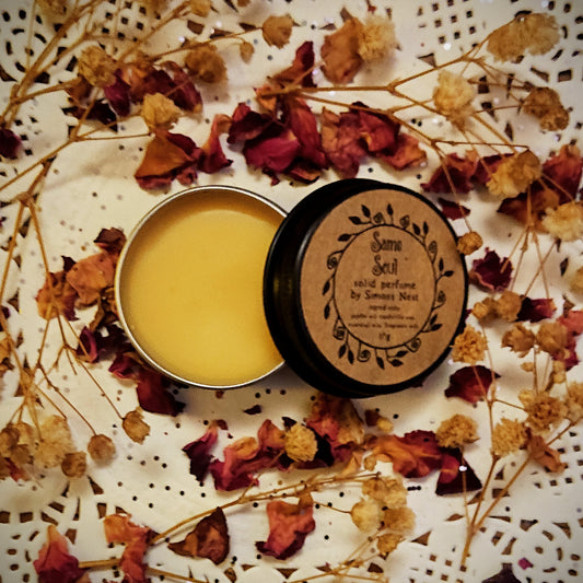 Same Soul Pure Blend Solid Perfume - Spring Literary Collection Solid Fragrance Tin - Damask Rose, Pink Grapefruit, Jasmine, Sweet Orange, Ylang Ylang & Vanilla - Sweet & Floral Vegan Perfume Blend