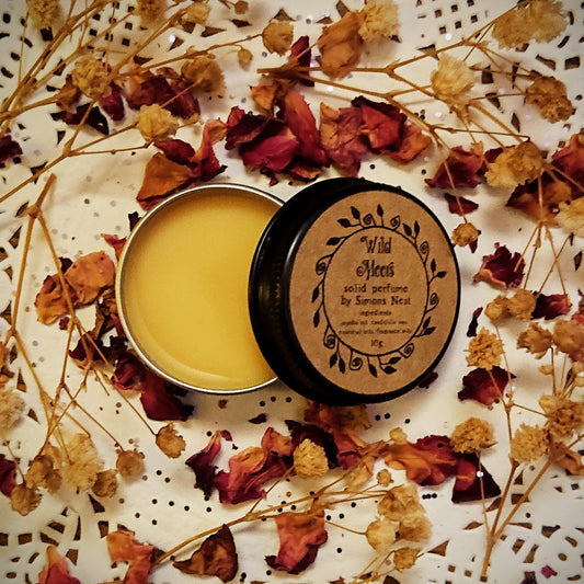 Wild Moors Solid Perfume - Spring Literary Collection Solid Fragrance Tin - Wild Bluebell, Lavender, Immortelle, Black Cassis, Petrichor, Vetiver & Sandalwood - Aromatic, Floral & Earthy Vegan Oil Blend