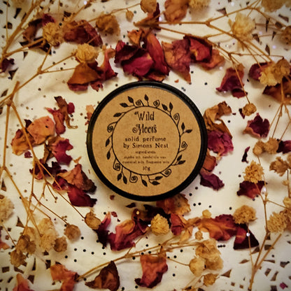 Wild Moors Solid Perfume - Spring Literary Collection Solid Fragrance Tin - Wild Bluebell, Lavender, Immortelle, Black Cassis, Petrichor, Vetiver & Sandalwood - Aromatic, Floral & Earthy Vegan Oil Blend