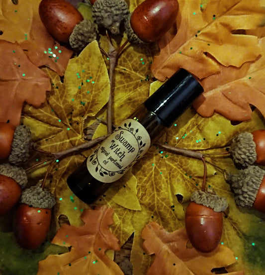 Swamp Witch Original Pure Blend Perfumed Oil - Murky Chai Spices, Gloomy Pinewood Forest, Patchouli, Vetiver & Pink Pepper Roll On Fragrance - Woodsy & Spicy Vegan Oil Blend