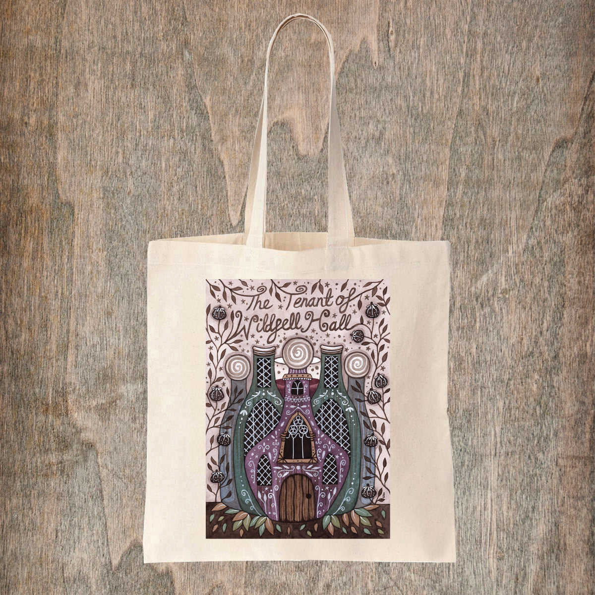 The Tenant of Wildfell Hall Natural Tote Bag - Bronte Sisters Fair Trade Cotton Bag - Gothic Literature Bag - Classic Book Cover Tote