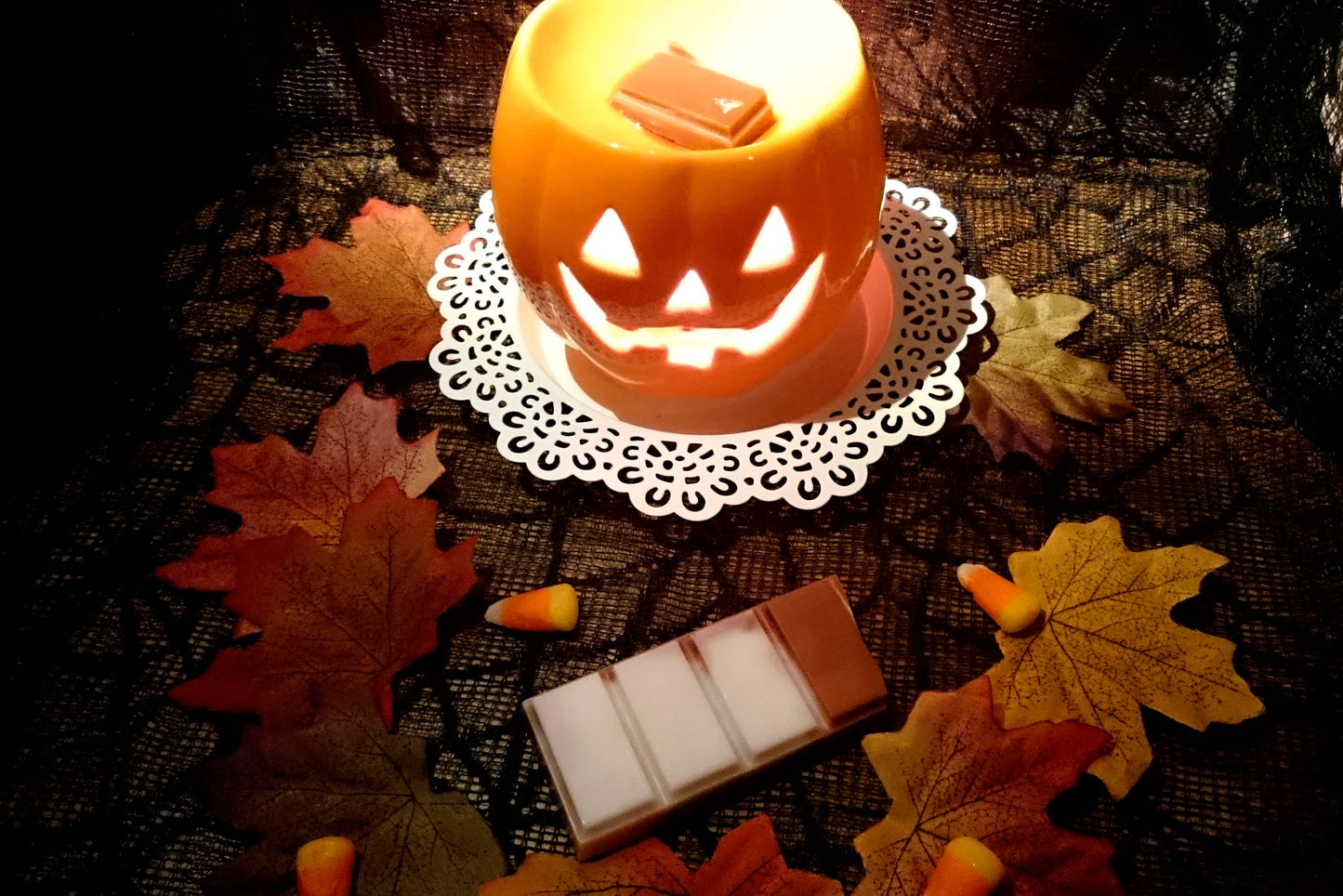 Fall Bakes Wax Melt Bar - Autumn Pumpkin Pecan Pie Fragranced 5 Segment Wax Melt Bar - Halloween Orange Baking Vegan Friendly Soy Melt