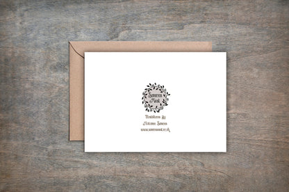 Pumpkin Head Card & Envelope - Whimsical Autumn Jack-O-Lantern Card - Leaves And Acorns Halloween Thanksgiving Card - Pumpkin Lovers Card