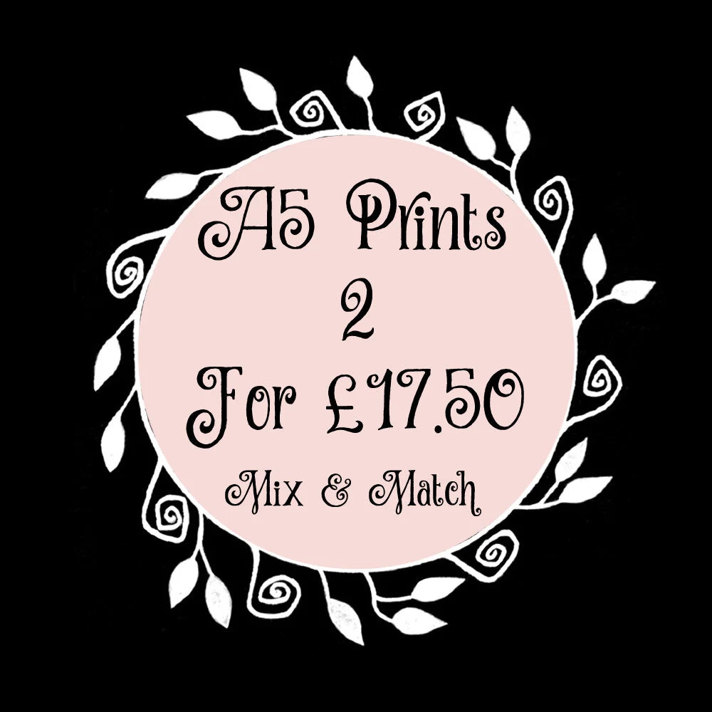 Time For Tea! Print - A5 - A4 - A3 Vintage Teapot & Cakes Illustration Print - Afternoon High Tea Baking Kitchen Wall Art - Mothers Day Gift
