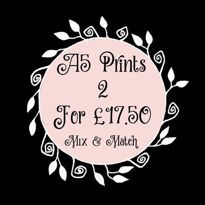 Time For Tea! Print - A5 - A4 - A3 Vintage Teapot & Cakes Illustration Print - Afternoon High Tea Baking Kitchen Wall Art - Mothers Day Gift