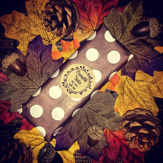 Campfire Treats Wax Melt Bar - Vanilla Toasted Marshmallow Campfire Fragranced 5 Segment Wax Melt Bar - Autumn Cosy Halloween Vegan Melts
