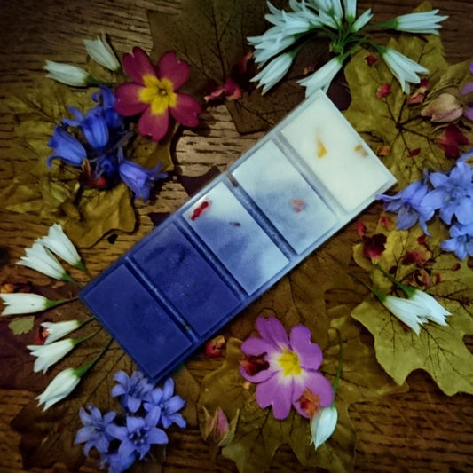 Wildflower Meadow Wax Melt Bar - Bluebell Nectarine blossom Freshly Cut Grass Fragranced 5 Segment Wax Melt Bar - Summer Floral Vegan Melts