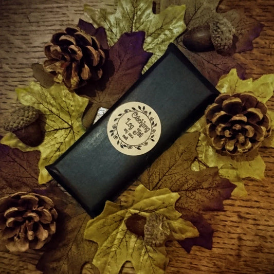 Crackling Log Fire Wax Melt Bar - Wood Embers Incense Musk And Amber Fragrnced 5 Segment Wax Melt Bar - Cosy Woodland Smoke Vegan Melts