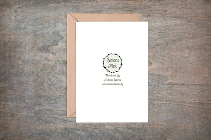 Espresso Greetings Card & Envelope - Dark Roast Espresso Coffee Illustrated Card - Coffee Cafe Shop Barista Gift - Coffee Lovers Card