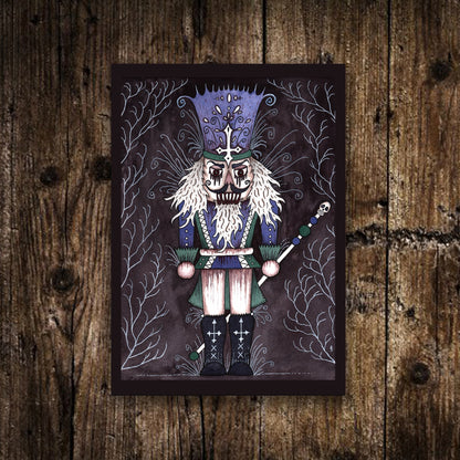 Set Of 6 Mini Silent Nightmare Prints - Spooky A6 Krampus Night Creepy Illustration Decorations - Mini Gothic Alternative Christmas Tree Art
