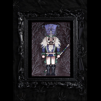 The Possessed Nutcracker Print - A5 - A4 - A3 Gothic Winter Watercolour - Spooky Creepy Toy Soldier Decoration - Alternative Christmas Art