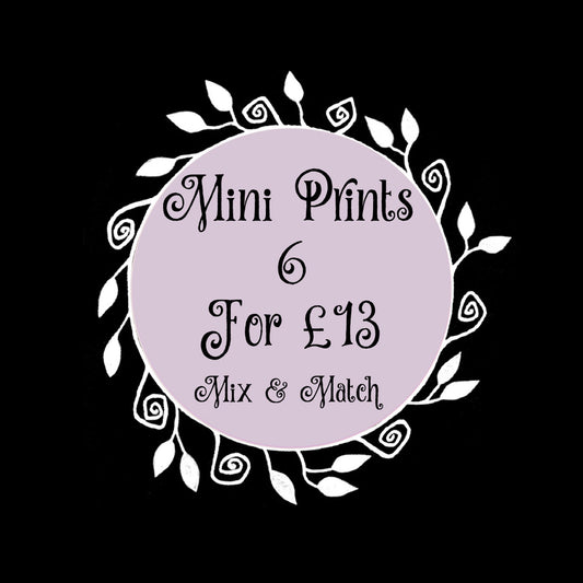 Mini A6 Print Offer - Any 6 Small Illustration Prints For 13 Pounds - Mix And Match From All Designs