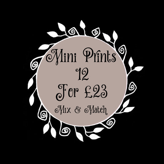 Mini A6 Print Offer - Any 12 Small Illustration Prints For 23 Pounds - Mix And Match From All Designs