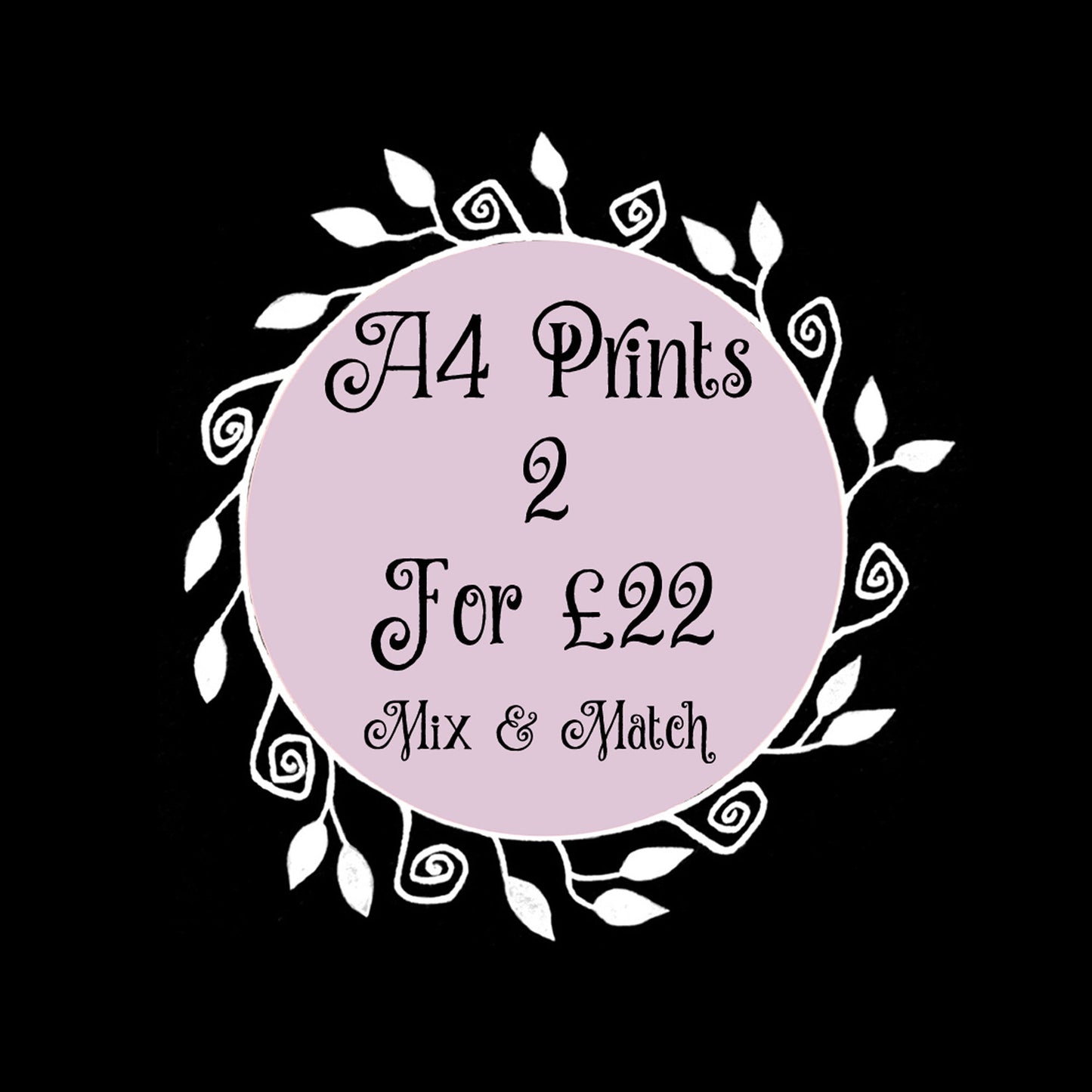 A4 Print Offer - Any 2 A4 Size Illustration Prints For 22 Pounds - Mix And Match Any Design
