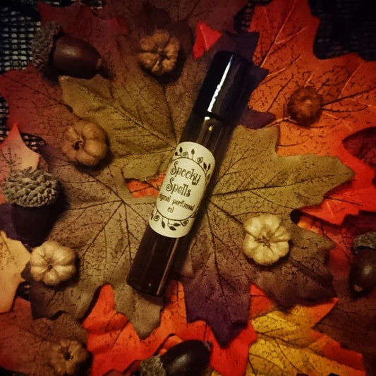 Spooky Spells Original Perfumed Oil - Halloween Witch Roll On Fragrance - Liquorice Patchouli Blood Orange Blackcurrant Vegan Oil Blend